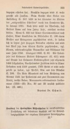 323-333 [Rezension] Handbuch der theologischen Wissenschaften in encyklopädischer Darstellung