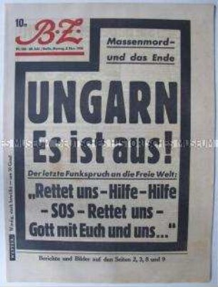 West-Berliner Tageszeitung "BZ" zu den Unruhen in Ungarn und im Nahen Osten