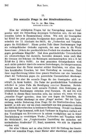 282-289, Die sexuelle Frage in der Strafrechtsreform