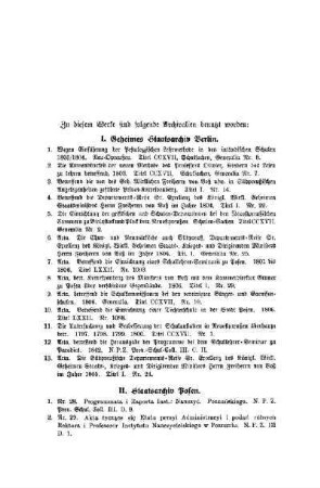 Zu diesem Werke sind folgende Archivalien benutzt worden: