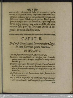 Caput II. De Causis Stipulationis Interpretativae Legalis, tam Externis, quam Internis
