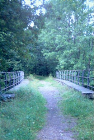 Bahndamm auf der alten Brücke