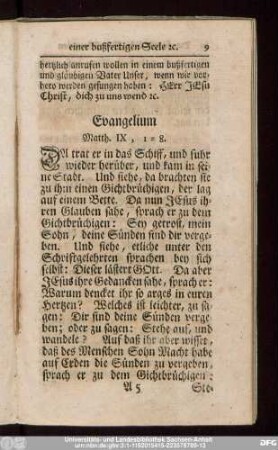 Evangelium Matth. IX, 1 - 8.