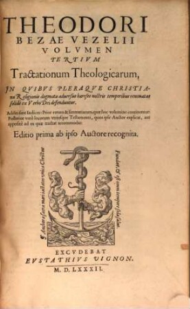 Tractationes theologicae, 3