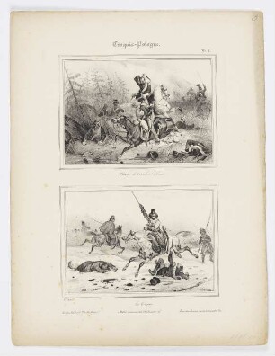Charge de cavaliers polonais, les cosaques, Blatt 6 der Folge "Entwürfe aus Polen"