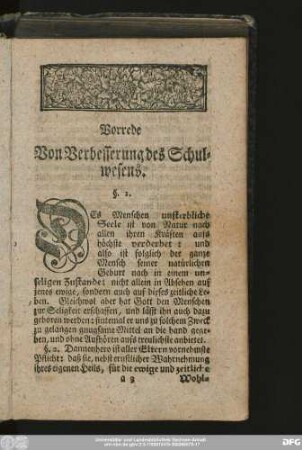 Vorrede Von Verbesserung des Schulwesens.