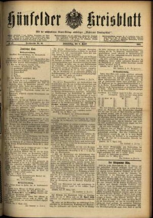 Ausgabe vom Donnerstag, den 08. April 1915.