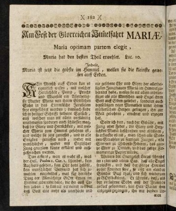 182-189, Am Fest der Glorreichen Himmelfahrt Mariae