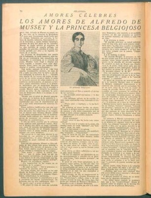 Los amores de Alfredo de Musset y la Princesa Belgiojoso