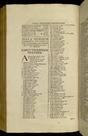 Index Nominum Propriorum, Seu Familiarum Romanarum, Tam Virilium Quam Muliebrium, Latinus Et Graecus. Caput. Vigesimum Tertium