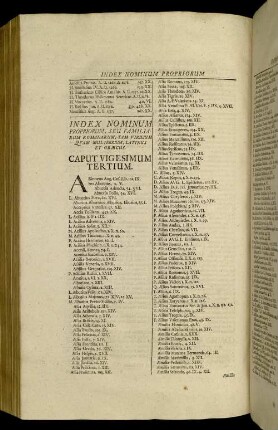 Index Nominum Propriorum, Seu Familiarum Romanarum, Tam Virilium Quam Muliebrium, Latinus Et Graecus. Caput. Vigesimum Tertium