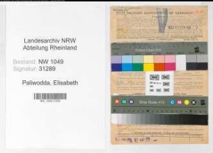Entnazifizierung Elisabeth Paliwodda , geb. 31.01.1914 (Haendlerin)
