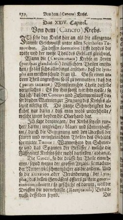 Das XXIV. Capitel. Von dem (Cancro) Krebs.