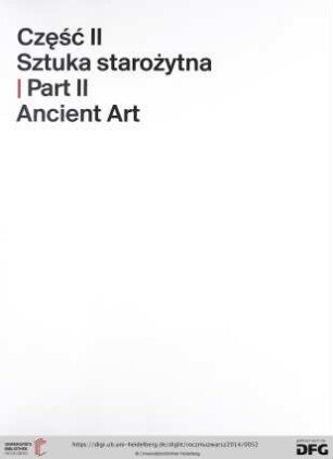 Część II. Sztuka starożytna / Part II. Ancient Art
