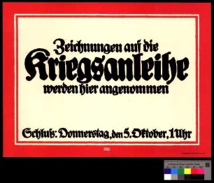 Zeichnungen auf die Kriegsanleihe