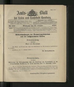 No. 227, 27. Oktober 1920