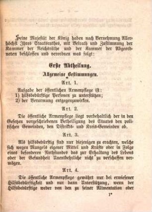 Gesetz über öffentliche Armen- und Krankenpflege vom 29. April 1869 mit Noten und Register
