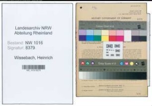 Entnazifizierung Heinrich Wissebach , geb. 01.07.1900 (Chemiker)