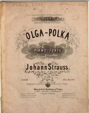 Olga-Polka : für das Piano-Forte ; 196. Werk