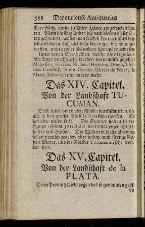 Das XIV. Capitel. Von der Landschaft Tucuman.