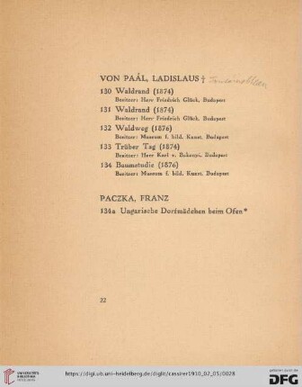 von Paál, Ladislaus (Nr. 130-134)