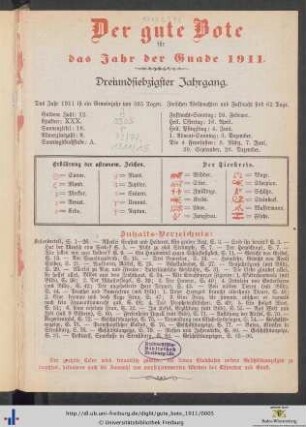 73. Jahrgang: Der Gute Bote: ... für das Jahr der Gnade 1911