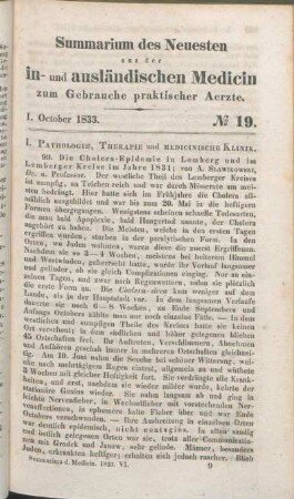 1. October 1833. No 19.