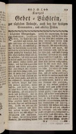 269-279, Taeglicher Morgensegen; ...