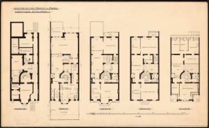 Wohnhaus Manzel, Berlin: Grundriss KG, EG, 1.OG, 2.OG, DG, 1:100