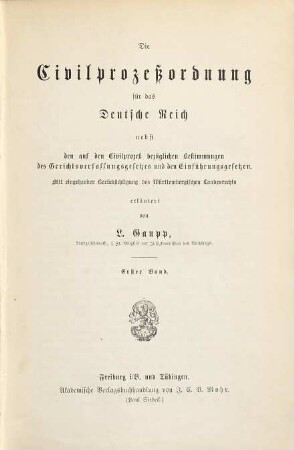 Die Zivilprozeßordnung für das Deutsche Reich, 1