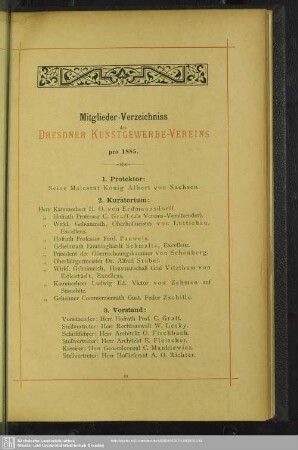 Mitglieder-Verzeichniss des Dresdner Kunstgewerbe-Vereins