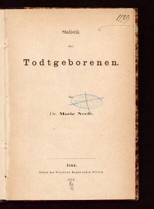 Statistik der Todtgeborenen