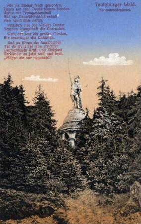 Hermannsdenkmal, Detmold Postkarte (farbig). Feldpostkarte