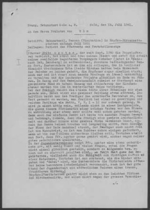 Hopfau-Dürrenmettstetten: Pfarrbericht 1951
