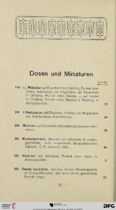 Dosen und Miniaturen (Nr. 198-207)