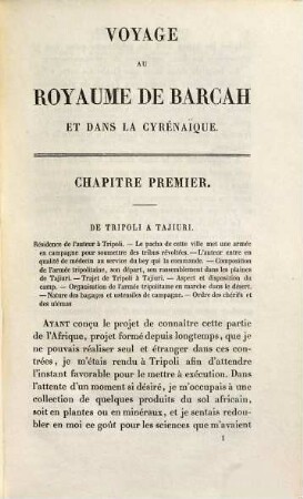 Voyage en Afrique au royaume de Barcah et dans la Cyrénaïque à travers le désert : o9rné de planches et d'une grande carte