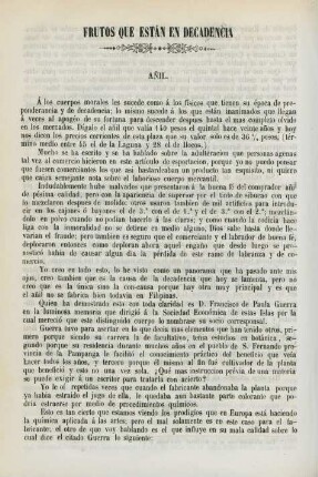 Frutos que están en decadencia