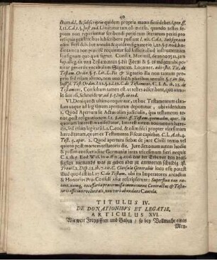Titulus IV. De Donationibus Et Legatis