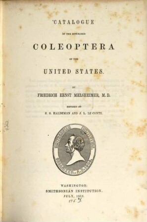 Catalogue of the described Coleoptera of the United States