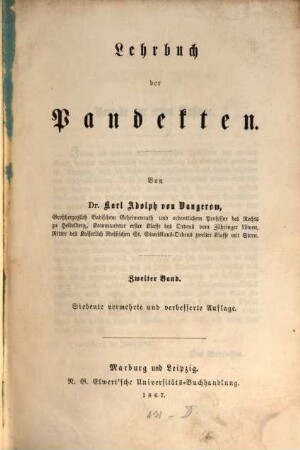 Lehrbuch der Pandekten. 2