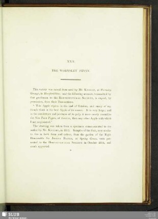 XXII. The Wormsley Pippin