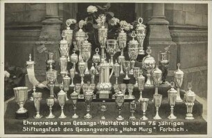 Ehrenpreise zum Gesangs-Wettstreit beim 75 jährigen Stiftungsfest des Gesangvereins "Hohe Murg" Forbach.
