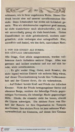 2. Von der Einheit als Symbol des göttlich Umfassenden