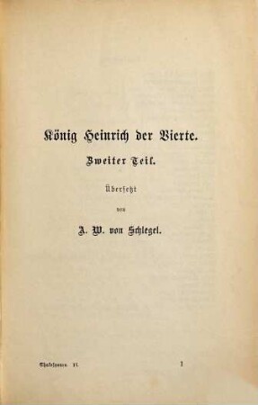 Shakespeares dramatische Werke : Übersetzt von Aug. Wilh. von Schlegel und Ludwig Tieck. Herausgegeben von Alois Brandl, 2