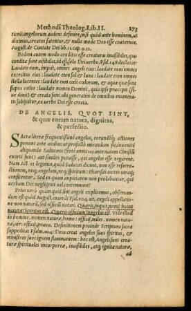 De Angelis, Quot Sint, & quae eorum natura, dignitas, & perfectio.