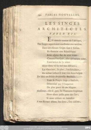 Les Singes Architectes. Fable XII.