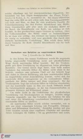 13: Verhalten von Gelatine zu nascirendem Silber