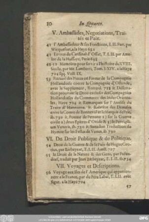 VI. Du Droit Publique & de Politique.