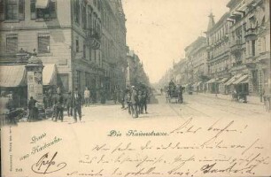 Postkartenalbum. "Gruss aus Karlsruhe - Kaiserstrasse". Kaiserstraße