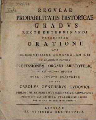 Regulae probabilitatis historicae gradus recte determinandi